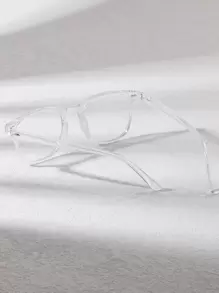 1pc Women's Fashion Rivet Street Transparent Frame Eyeglasses Accessory - Clear - View 5