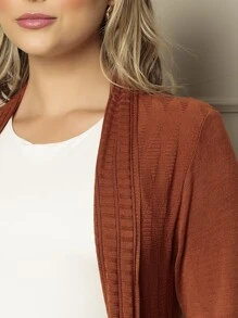 Women Cardigans - Óxido marrón - Ver 5