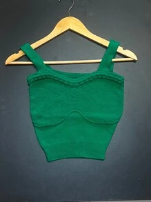 Women Knit Tops - 綠色 - 查看 2