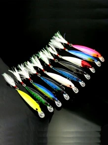 钓鱼 10 件/套 硬激光小鱼饵 钓鱼诱饵 90 毫米鱼钩 鱼摇摆器 渔具 硬人造日本鱼饵 游泳饵 摇摆饵