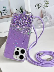 1 件星空闪光环氧树脂 DIY 挂绳项链带,适用于 和 Android 手机壳、钻头和螺丝尼龙绳,轻巧便携 - 紫色 - 查看 5