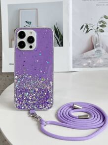 1 件星空闪光环氧树脂 DIY 挂绳项链带,适用于 和 Android 手机壳、钻头和螺丝尼龙绳,轻巧便携 - 紫色 - 查看 6