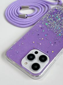 1 件星空闪光环氧树脂 DIY 挂绳项链带,适用于 和 Android 手机壳、钻头和螺丝尼龙绳,轻巧便携 - 紫色 - 查看 3