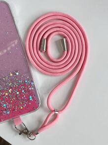 1 件星空闪光树脂 DIY 挂绳项链带，适用于 和 Android 手机壳，钻孔螺丝尼龙绳，轻巧便携 - 粉色 - 查看 7