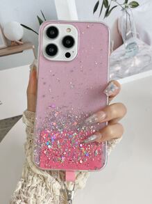 1 件星空闪光树脂 DIY 挂绳项链带，适用于 和 Android 手机壳，钻孔螺丝尼龙绳，轻巧便携 - 粉色 - 查看 3