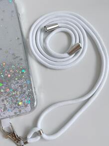 1条星空闪光树脂DIY挂绳项链带，兼容和安卓手机壳，带钻孔螺丝的尼龙绳，轻便易携 - 白色 - 查看 4