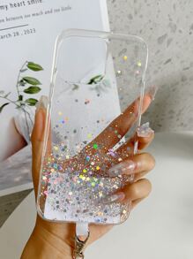 1条星空闪光树脂DIY挂绳项链带，兼容和安卓手机壳，带钻孔螺丝的尼龙绳，轻便易携 - 白色 - 查看 8