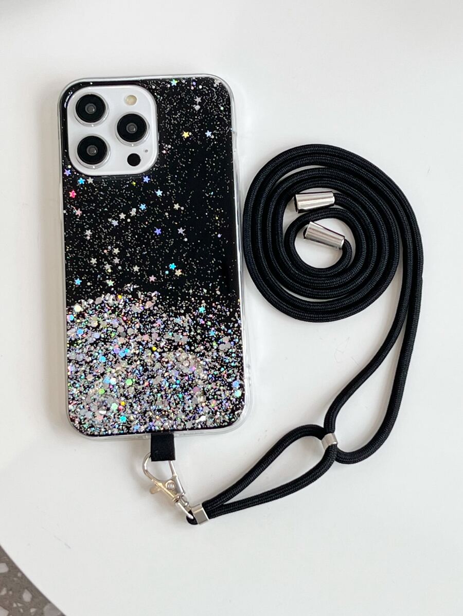 1 chiếc dây đeo cổ tự làm bằng epoxy lấp lánh hình bầu trời sao, tương thích với ốp lưng điện thoại & Android, dây nylon có thể khoan và bắt vít, nhẹ và dễ mang theo, phiên bản quốc tế, không phải phiên bản nội địa.