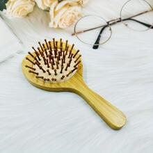 1 Pieza Cepillo De Cabello Con Cojín Portátil Con Espejo Incorporado, Compacto Y Mini Para Uso En Casa O Viajes - Beis - Ver 2