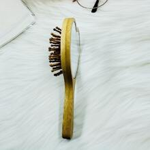 1 Pieza Cepillo De Cabello Con Cojín Portátil Con Espejo Incorporado, Compacto Y Mini Para Uso En Casa O Viajes - Beis - Ver 3