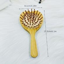 1 Pieza Cepillo De Cabello Con Cojín Portátil Con Espejo Incorporado, Compacto Y Mini Para Uso En Casa O Viajes - Beis - Ver 4