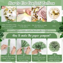 57 pezzi palloncini in lattice colorati verde, oro e bianco da 5/12/18 pollici, kit ghirlanda con stelle in lamina e striscione "Buon Compleanno" per feste e decorazioni per la casa, Natale