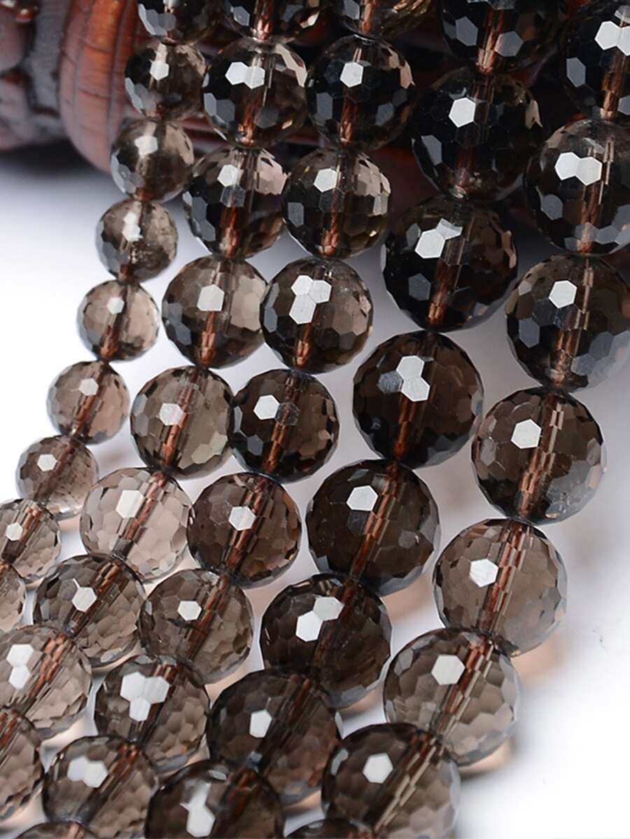 用于制作珠宝手链项链的明亮多面烟晶珠 - 灰色 - 查看 1