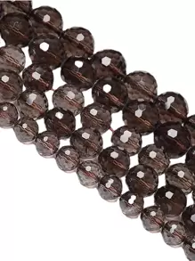 用于制作珠宝手链项链的明亮多面烟晶珠 - 灰色 - 查看 3