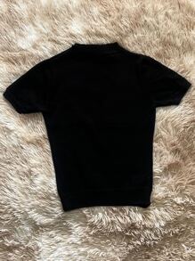 Women Knit Tops - Black - View 2