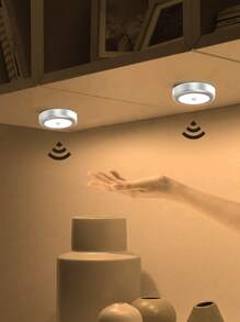 (1pack) Motion Sensor Light, 6 Led Battery-Powered LED Night Light, Wall Light, Closet Lights, Lights For Stairs, Fully Meet Your Lighting Needs In Different Applications Like Bedroom, Bathroom, Kitchen, Corridor, Hallway, Stairway, Basement, Etc. - Yellow - View 1