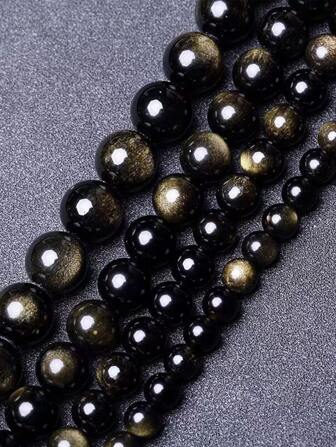 Natural Grade AAA Golden Obsidian Beads For Jewelry Making