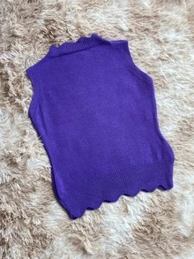 Women Knit Tops - 紫色 - 查看 2