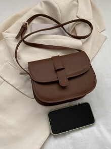 New Ladies Retro Soft Surface Pu Leather Saddle Crossbody Mini Small Bag - Coffee Brown - View 3