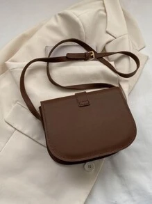 New Ladies Retro Soft Surface Pu Leather Saddle Crossbody Mini Small Bag - Coffee Brown - View 4