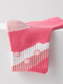 5對/套條紋圖案女性襪子 - 彩色 - 查看 4