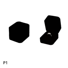 1 pieza Caja de terciopelo para collar, caja para colgante, anillo, pendiente y pulsera, embalaje de joyería - Negro - Ver 3