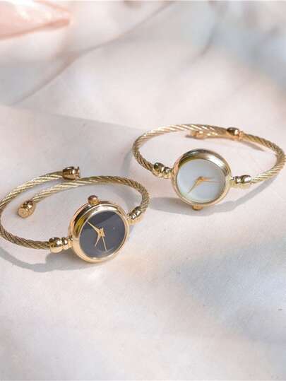 1pair Harajuku Mori Girl Style Delicate & Small Bracelet Watch For Middle & High School Girls