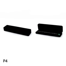 1 pieza Caja de terciopelo para collar, caja para colgante, anillo, pendiente y pulsera, embalaje de joyería - Negro - Ver 6