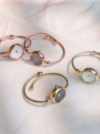 1 对原宿森系女孩风格精致小巧手链手表，适合初中和高中女生