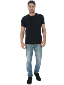 ANISTIA Men T-Shirts - Màu xanh hải quân - Xem 4