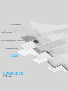 20pcs/Set 12*12 Inch Thickened Vintage Marble Pattern Peel & Stick Wall Tile, Self-Adhesive Waterproof High-Temperature Resistance Sticker For Kitchen Backsplash, Bathroom Renovation And Room Decoration - Grey - View 3