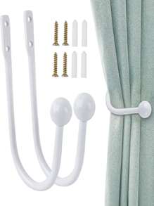 10pcs Curtain Holdback Set - White - View 1