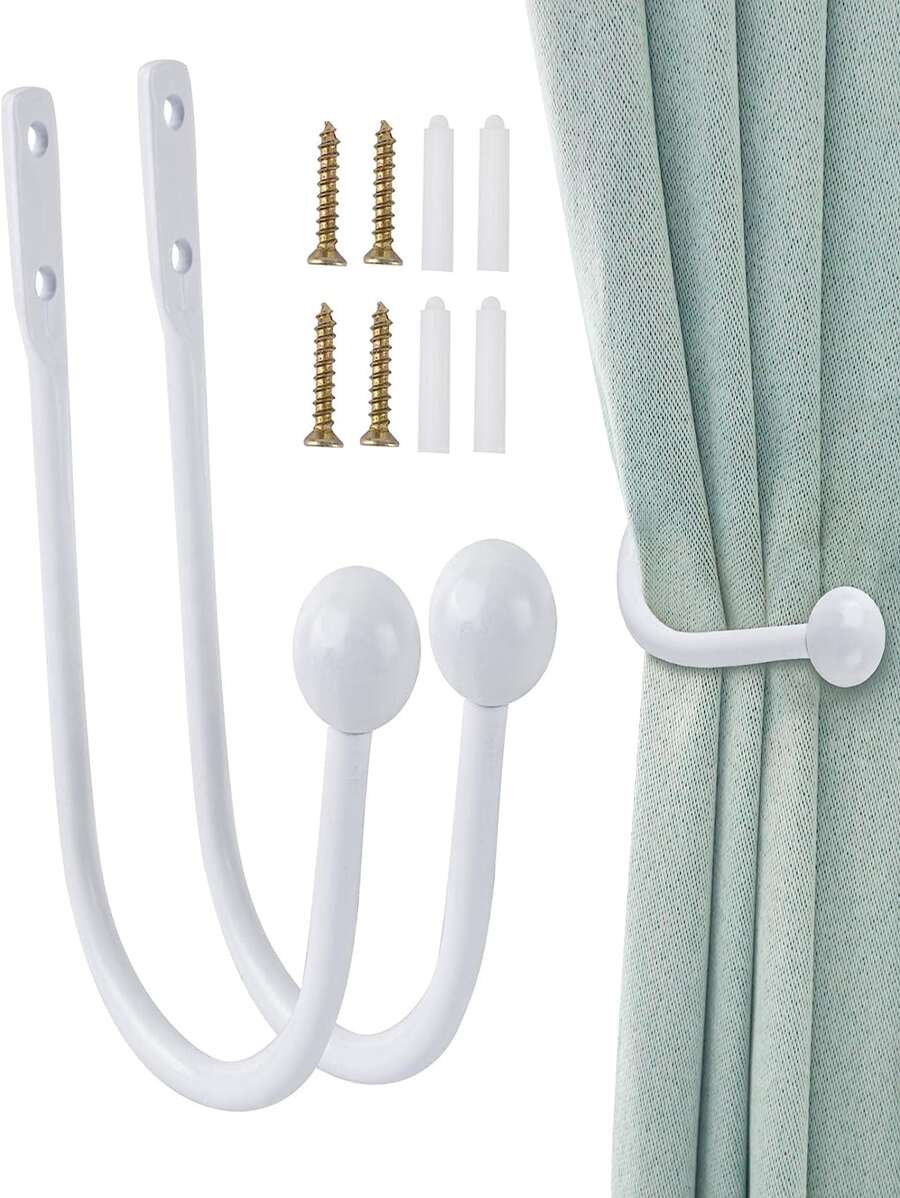 10pcs Curtain Holdback Set - White - View 1