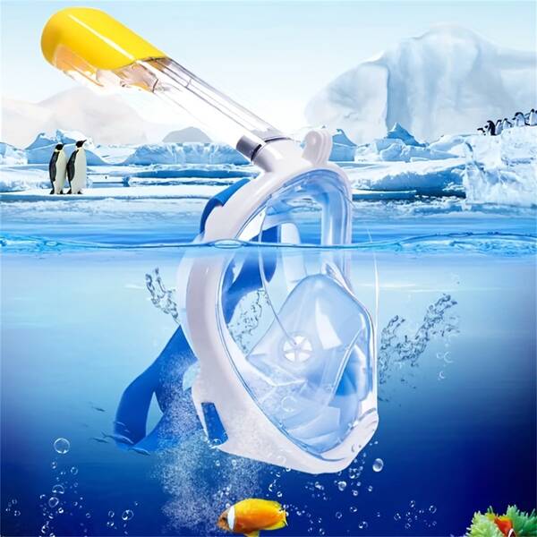 1pc Diving Mask Blue Large Adult Snorkeling Mask And Swim Goggles Set