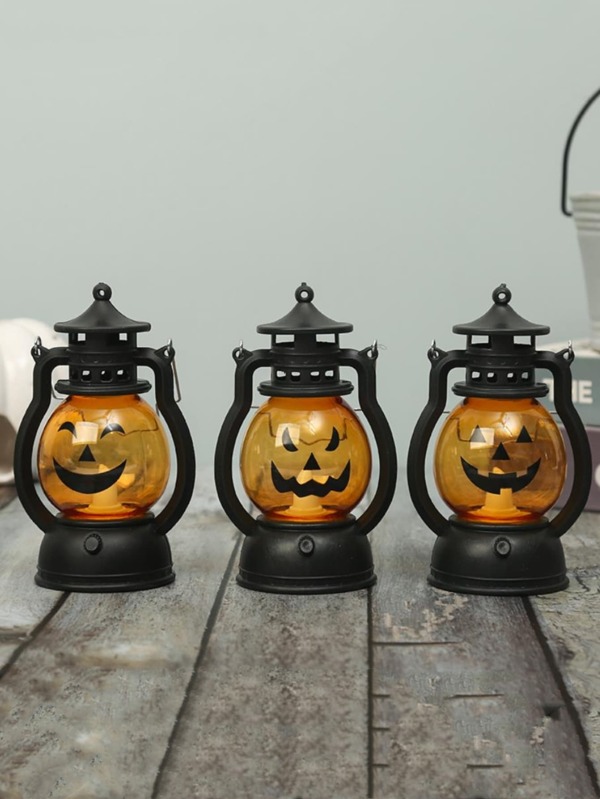 1 Peça Luzes De Vento De Halloween Led, Lanterna Laser Caveira Abóbora Morcego Luz Noturna, Decoração De Festa De Halloween, Lâmpada A Óleo De Enfeites Suspensos, Luz De Ambiente
