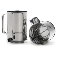 1pc,Flour Sifter For Baking,5 Cup Flour Sifter Stainless Steel,Hand Crank Flour Sifter With 4 Wire Agitator,Double-Layer Baking Sifter, Powdered Sugar Sifter,Baking Sifters For Baking Flour - Stainless Steel Color - View 9