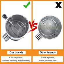 1pc,Flour Sifter For Baking,5 Cup Flour Sifter Stainless Steel,Hand Crank Flour Sifter With 4 Wire Agitator,Double-Layer Baking Sifter, Powdered Sugar Sifter,Baking Sifters For Baking Flour - Stainless Steel Color - View 8