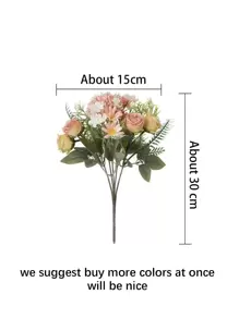 1入組塑料人造花花束婚禮用人造花束家居裝飾