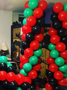 126 件红黑绿金属金色气球花环套装适用于主题生日圣诞新年派对装饰婚礼家居装饰 - 彩色 - 查看 4