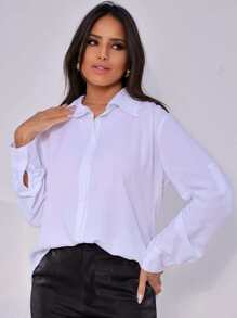 Women Blouses - 白色 - 查看 2