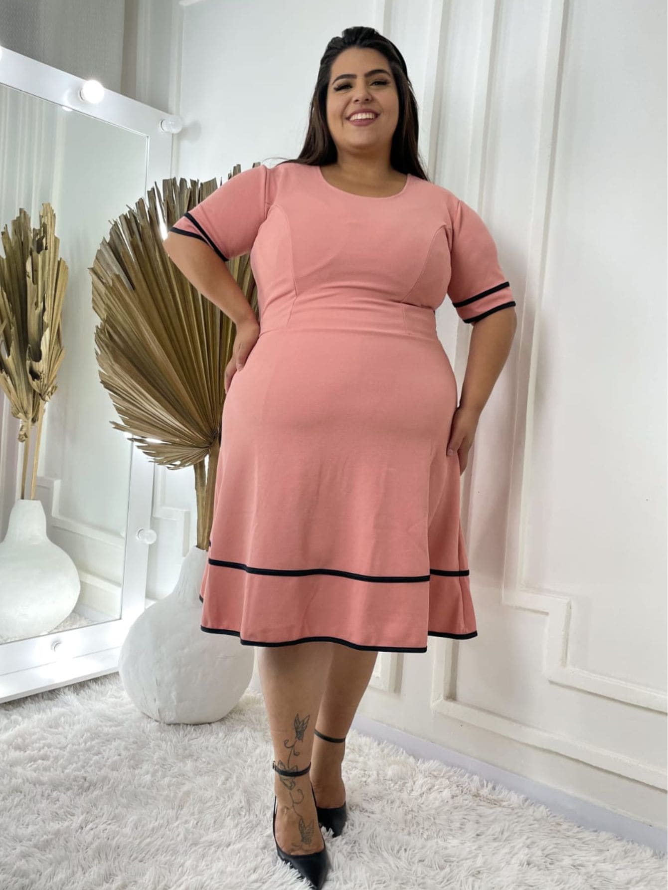 Plus Size Dresses - Rusty Rose - View 1
