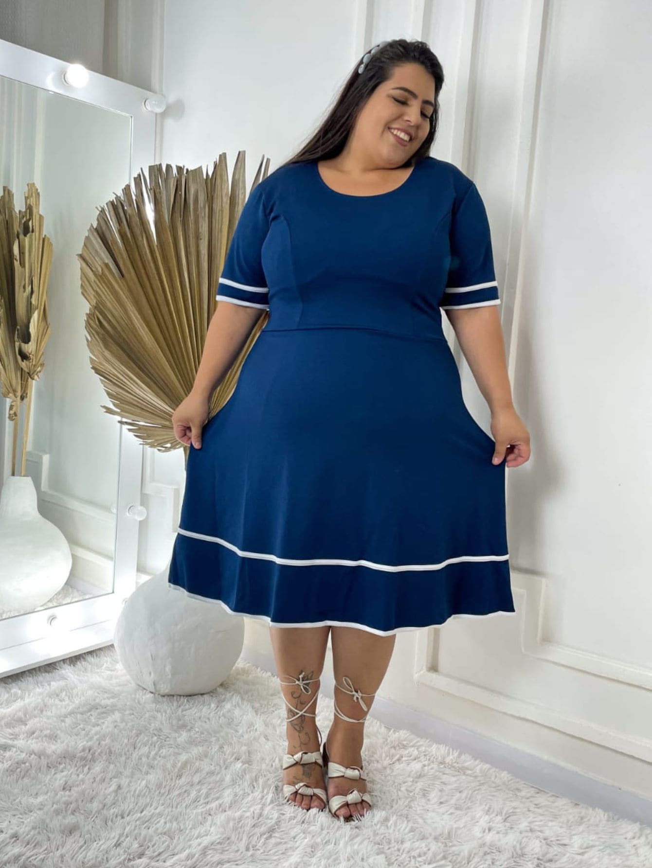 Plus Size Dresses - Bleu marine - Voir 1