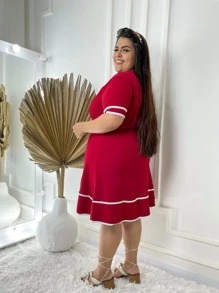 Plus Size Dresses - Red - View 2