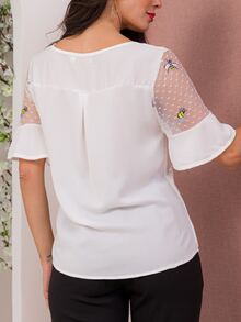 Women Blouses - 白色 - 查看 4