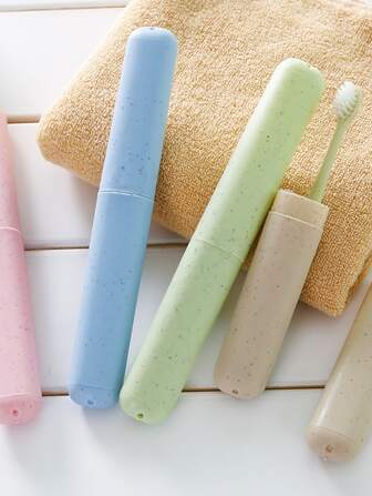 4入組便攜旅行牙刷收納盒,小麥秸稈牙刷架