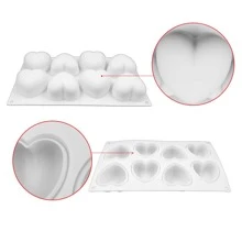 1入心形模具,巧克力模具 - 3d心形矽膠慕斯蛋糕烘焙模具,適用於情人節熱巧克力甜點糖果乳酪蛋糕(8孔) - 8-Cavity Heart Shape Cake Baking Molds - 查看 7