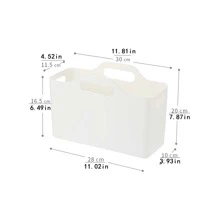 1pc Japanese Style Soft Handheld Storage Box For Bathroom, Kitchen, High & Narrow Basket Design For Cabinet And Desktop Storage - Clear - View 2