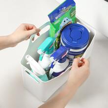 1pc Japanese Style Soft Handheld Storage Box For Bathroom, Kitchen, High & Narrow Basket Design For Cabinet And Desktop Storage - Clear - View 8