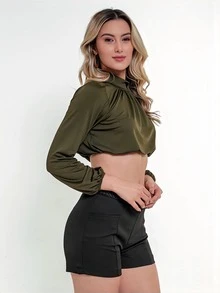 Women Tops - xanh quân đội - Xem 9