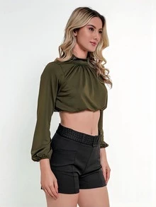 Women Tops - xanh quân đội - Xem 6